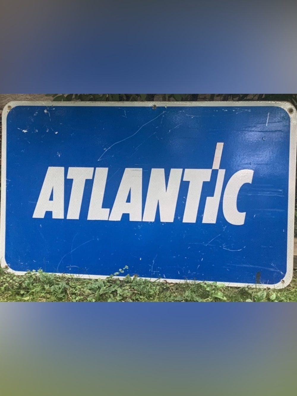 Vintage ATLANTIC Gas Oil Sign 30x18 Metal Mancave Garage Industrial Decor - Picture 6 of 7